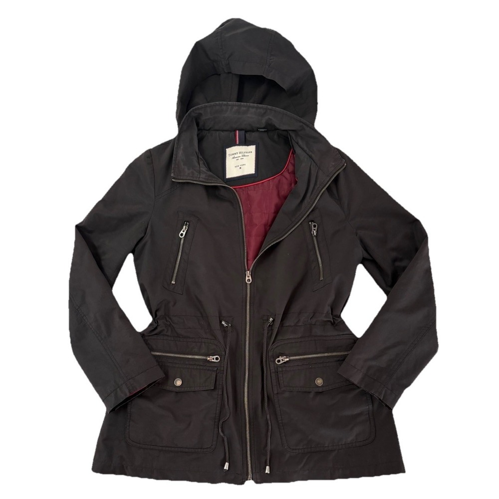 Tommy Hilfiger American Classic Chic Woman's Hooded Anorak Jacket Black, Size M